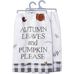 Autumn Leaves and Pumpkin Please  Kitchen Towel